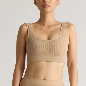 NWT Quince Women's Sand Nude Comfort Rib Tank Bralette (2-pack) Sz XS Sold Out